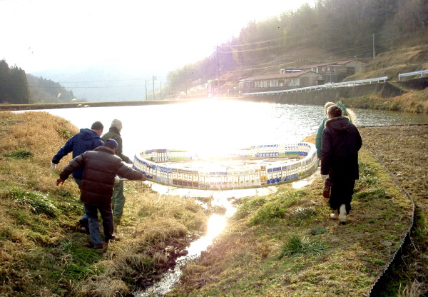 牛乳パック灯籠