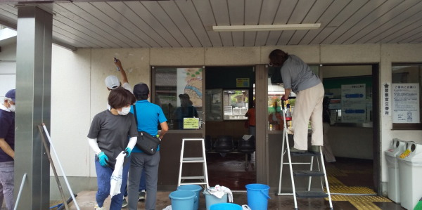 福渡駅そうじ