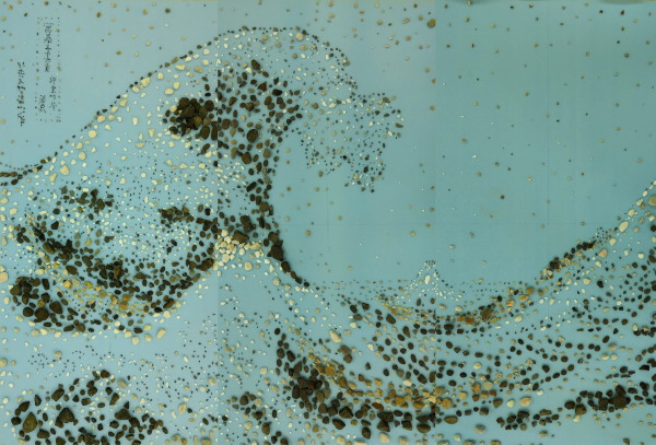 石で描く「葛飾北斎」